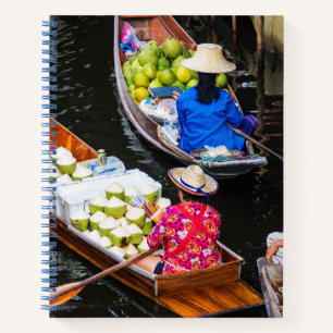 Schwimmender Markt in Bangkok Notizblock