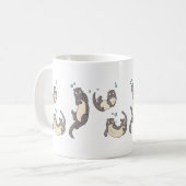 Schwimmender Otter Keramikbecher Kaffeetasse (Vorderseite Links)