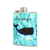 schwimmendes Blau des schwarzen Wals Flachmann (Links)