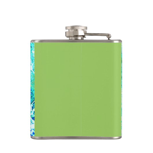 schwimmendes Blau des schwarzen Wals Flachmann (Rückseite)