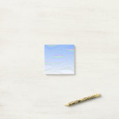 Schwimmendes blaues welliges Design Post-it Klebezettel (Auf Schreibtisch)