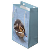 Schwimmendes Entlein Geschenktüte (Rückseite Schrägansicht)