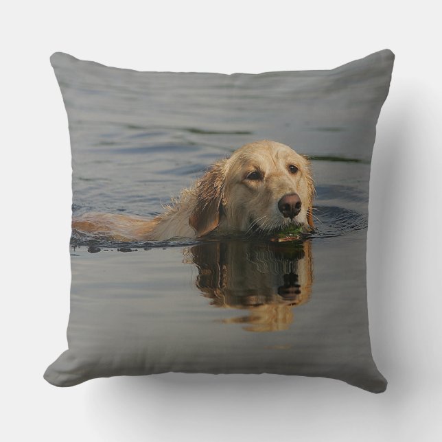 Schwimmendes golden retriever kissen (Vorderseite)