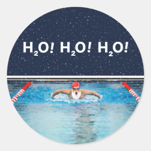 Schwimmendes Weihnachten Runder Aufkleber