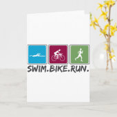 Schwimmenfahrrad laufen gelassen (Triathlon) Karte (Gelbe Blume)