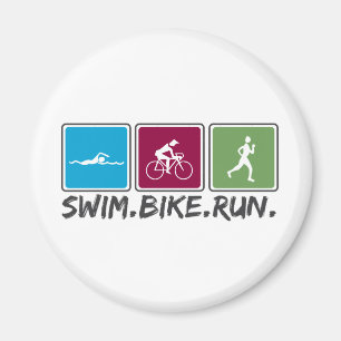 Schwimmenfahrrad laufen gelassen (Triathlon) Magnet