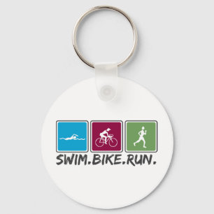 Schwimmenfahrrad laufen gelassen (Triathlon) Schlüsselanhänger