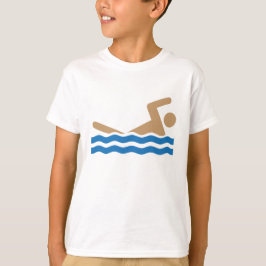 Schwimmenikonenbilddagramm in der Farbe T-Shirt