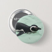Schwimmenpenguin-rundes Button (Vorne & Hinten)