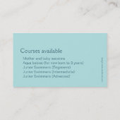 Schwimmenverein-Schwimmen-Lehrer-Visitenkarte Visitenkarte (Rückseite)