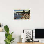 Schwimmer am Strand der Badebucht Poster (Heimbüro)