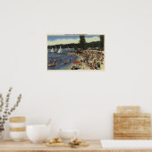 Schwimmer am Strand der Badebucht Poster (Küche)