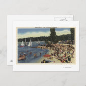 Schwimmer am Strand der Badebucht Postkarte (Vorne/Hinten)