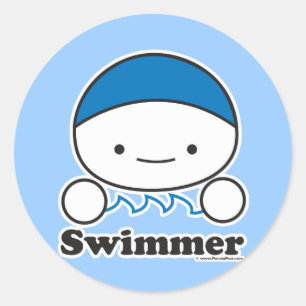 Schwimmer-Aufkleber-Blatt (mehr Größen) Runder Aufkleber