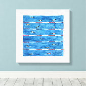 Schwimmer beim Aufwärmen im Wasser Leinwanddruck (Insitu (Holzboden))