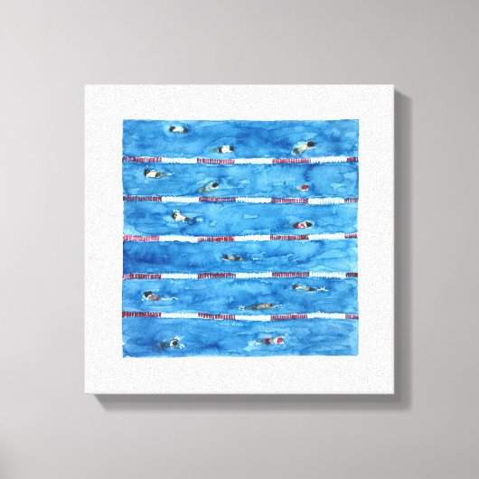 Schwimmer beim Aufwärmen im Wasser Leinwanddruck (Vorderseite)