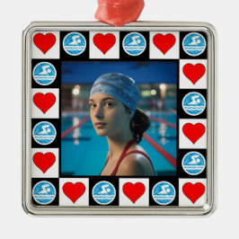 Schwimmer Custom Foto Schwimmen Weihnachten Ornament Aus Metall