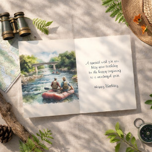 Schwimmer des Mannes auf dem Fluss Alles Gute zum Karte