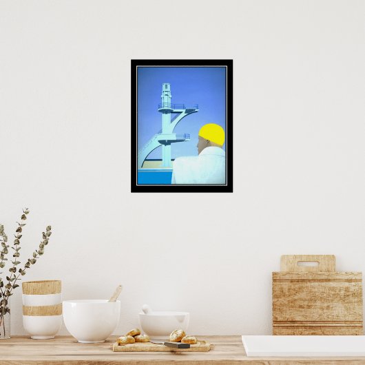 Schwimmer Diver Vintage Poster (Küche)