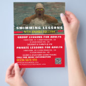 Schwimmer, Flyer für Badebetrieb und Werbung (Hand)