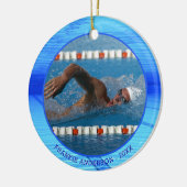 Schwimmer Foto Personalisiert Keepsake Keramik Ornament (Links)