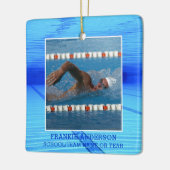 Schwimmer Foto Personalisiert Keramikornament (Links)