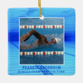 Schwimmer Foto Personalisiert Keramikornament (Vorderseite)