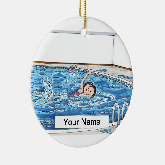 Schwimmer - Frau Keramikornament (Rechts)