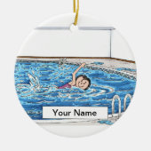 Schwimmer - Frau Keramikornament (Vorne)