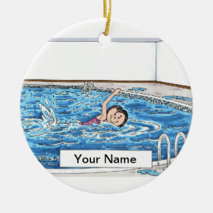 Schwimmer - Frau Keramikornament