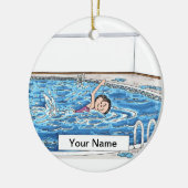 Schwimmer - Frau Keramikornament (Links)