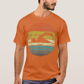 Schwimmer Funny Retro Vintag Sunset Swim Coach Sch T-Shirt
