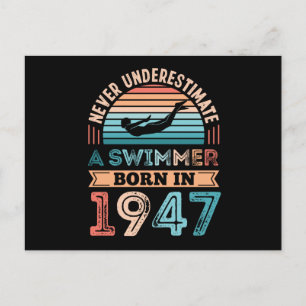 Schwimmer geboren 1947 80. Geburtstag Schwimm-Gesc Postkarte