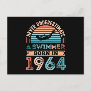 Schwimmer geboren 1964 60. Geburtstag Postkarte