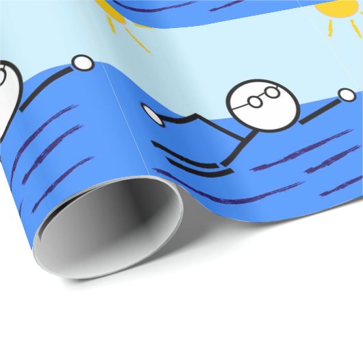 Schwimmer Geschenkpapier (Rolleneckpunkt)