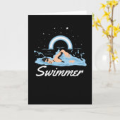 Schwimmer Großartiges Design Karte (Gelbe Blume)