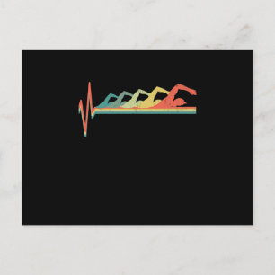 Schwimmer Herzschlag Geschenk Premium Ankündigungspostkarte