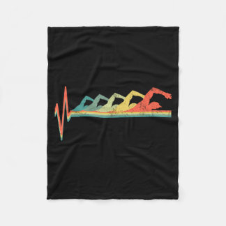 Schwimmer Herzschlag Retro-Geschenk Fleecedecke