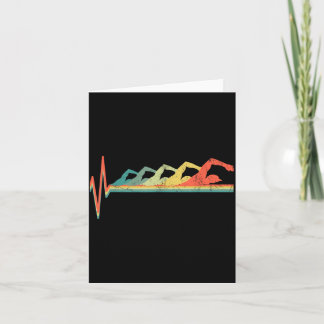 Schwimmer-Herzschlag Retro-Geschenk Karte