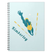 Schwimmer Illustration Schwimmen Individuelle Name Notizblock (Vorderseite)