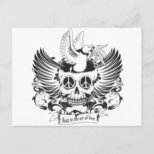 Schwimmer im Liebe-Schädel Postkarte