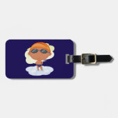 Schwimmer Junge in Glöckchen und Schwimmenkap Gepäckanhänger (Vorderseite horizontal)