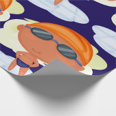 Schwimmer Junge in Glöckchen und Schwimmenkap Geschenkpapier