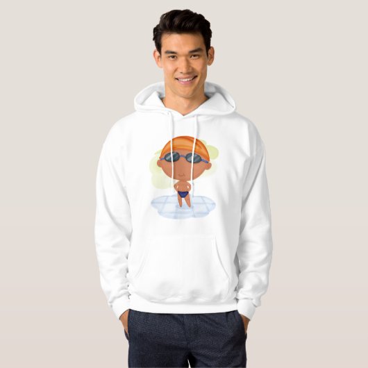 Schwimmer Junge in Glöckchen und Schwimmenkap Hoodie (Vorne ganz)