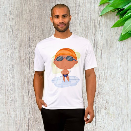 Schwimmer Junge in Glöckchen und Schwimmenkap T-Shirt