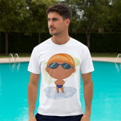 Schwimmer Junge in Glöckchen und Schwimmenkap T-Shirt