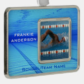 Schwimmer Keepake Rahmen-Ornament Silber (Rechts)