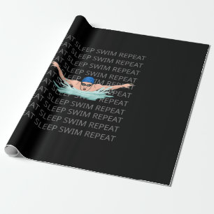 Schwimmer Liebe Funny Swimming Junge Sport Geschenkpapier