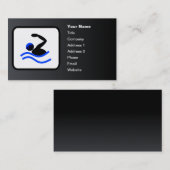 Schwimmer-Logo individuell für Schwarz Visitenkarte (Vorne/Hinten)