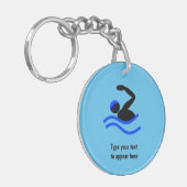 Schwimmer-Logo - Schwimmen in einer Brille - Ihr T Schlüsselanhänger (Vorderseite links)